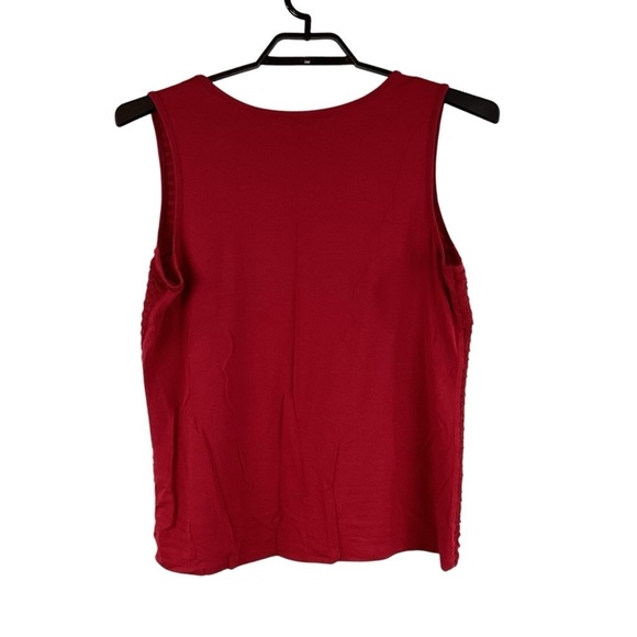 Christopher & Banks Red Ruffle Textured Tank Top Large - Picture 4 of 6